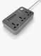 Universal 3-Power Socket And 6-Port USB Adapter Grey