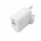 mpBLBERRI BLB-T101 20w USB-A &amp; USB-C PD Fast Charger, Micro-USB Cable, White