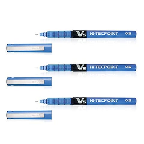 Pilot V5 Liquid Ink Roller Ball Pen -Blue(Pack of 3)