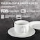 Generic 6-Piece Tea Cup And Saucer Set - White 180ml