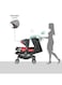 Moon Luxury Canopy Pair Twin Stroller With Removable Armrest Or Tray, Fire Red