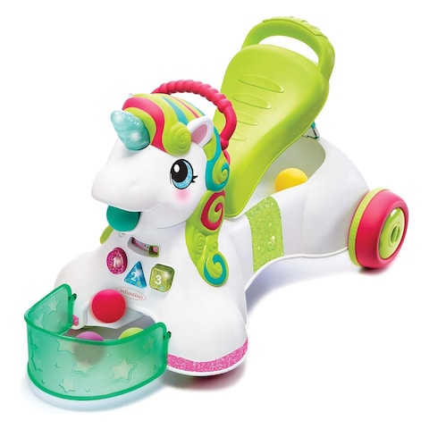 Infantino Sensory 3-In-1 Sit Walk And Ride Unicorn Kids Activity Walker 6-36 Months
