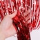 Party Time 1mx2m Red Metallic Foil Fringe Tinsel Curtain Birthday Party Backdrop Decoration