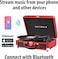 Victrola Journey Vintage Bluetooth Suitcase Vinyl Record Player Portable 3-Speed LP Turntable with Built-in Stereo Speakers Aux-In RCA Out Elegant Color (Red)