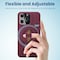 Remson Mag-X Phone Grip Finger Strap Magnetic Phone Kickstand with Silicone Strap Compatible for iPhone 14, 13 Pro/Max/Plus (Maroon/Neon Green)