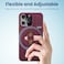Remson Mag-X Phone Grip Finger Strap Magnetic Phone Kickstand with Silicone Strap Compatible for iPhone 14, 13 Pro/Max/Plus (Maroon/Neon Green)