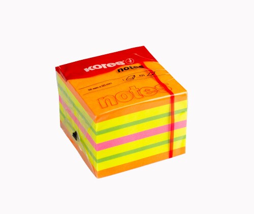 Buy Kores 50 X 50 mm Cube Spring Sticky Notes With 4 Neon Colours (Pad ...