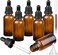 Dreamslink Amber Refillable Empty Glass Bottles With Dropper For Essential Oils Aromatherapy Blends Perfume (30ml / 1OZ), 6 Pieces