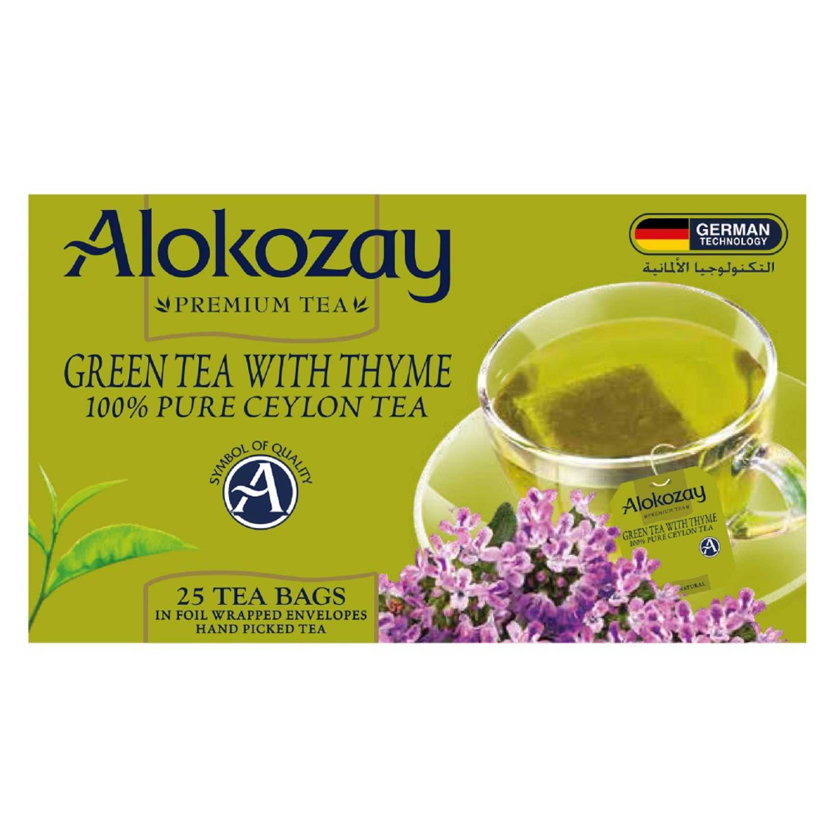 Alokozay Green Tea With Thyme 25 Tea Bags