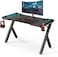 Karnak Gaming Desk With RGB LED Colors Light, Headset Hook, Cup Holder, Size 120 Centimeters