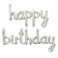 Party Time Silver Cursive Happy Birthday Foil Balloon Banner