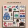 Little Story ROLE PLAY ANIMAL CARE/PET HOUSE TOY SET SCHOOL BAG (26 Pcs) - Blue, 3-IN-1 Mode