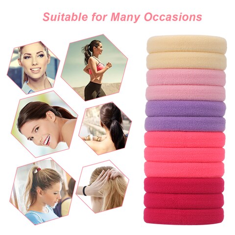 Generic-24PCS Large Stretch Hair Ties Hair Bands Ponytail Holders Hair Rope