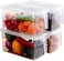 Storage Box Kitchen Grain Storage Box Refrigerator Food Storage Box Plastic Transparent Sealing Cap with Handle 4 Piece Set Cereal Containers
