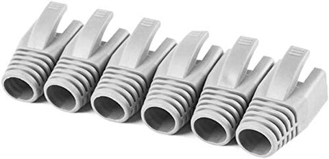 Cat6 Cat6A Cat7 RJ45 Plug Connector Cover Modular Network Plug Connector Cap Cable Connector Boots 50 Pcs/Pack Grey