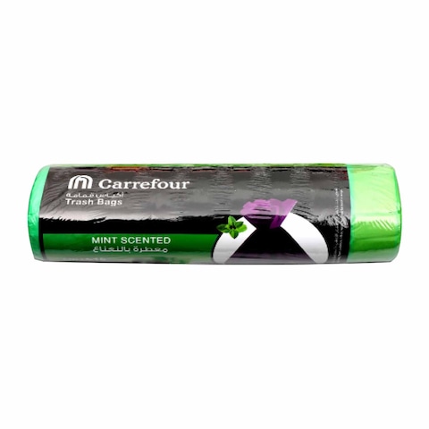 Carrefour Trash Bags, Mint, 40x50 cm - 15 Pieces