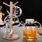 Glass Water Pitcher with Bamboo Lid,Borosilicate Glass Teapot for Hot/Cold Water，Glass Water Kettle Drinkware Jugs Carafes for Tea Tea Coffee Juice，Stovetop & Fridge Safe (1600ml/56 oz)