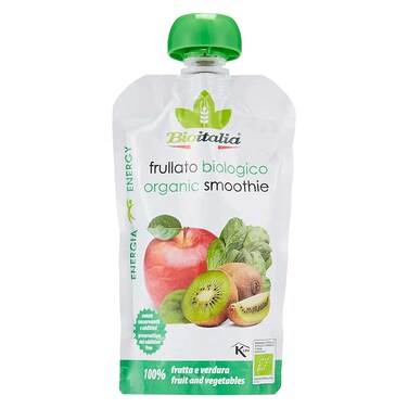 بيو ايطاليا عصير تفاح عضوي مع كيوي وسبانخ - 120 جرام