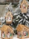 Wooden Christmas Ornaments with Lights - Festive Indoor Holiday Decorations (4 Pc Set))