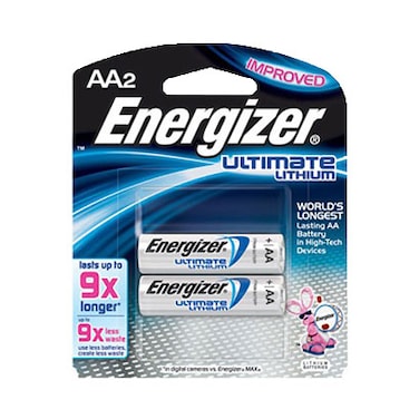 Energizer Ultimate Lithium Battery AA 2 Batteries