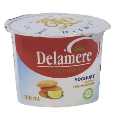 Delamere Premium Real Lemon Biscuit Yoghurt 100ml