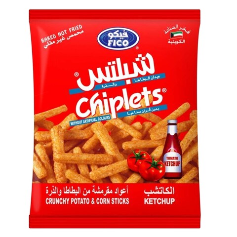 Buy Fico Chiplets Ketchup Crunchy Potato And Corn Sticks 27g in Kuwait