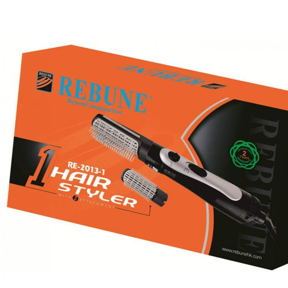 Rebune Professional Hair Styler With 1 Attachment Re-2013-1, Black &amp; Silver