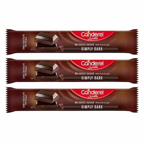 Canderel Dark Chocolate Bar 30g x Pack of 3