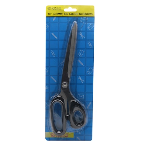 King&#39;s Collection JQ-9143 Stainless Steel Tailor Scissor 10 Inch Black/Silver