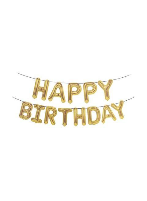 Generic Happy Birthday Letters Hanging Foil Balloon Banner 16Inch