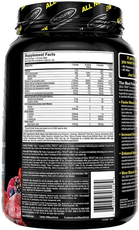 Muscletech Cell Tech Creatine Formula, Fruit Punch, 3 LB