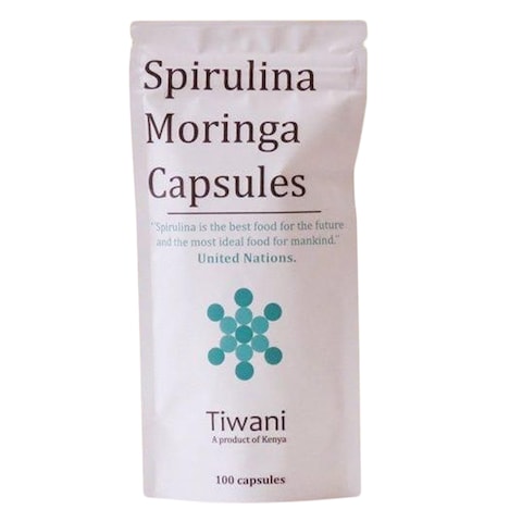Tiwani Spirulina Moringa Capsules 100 Counts