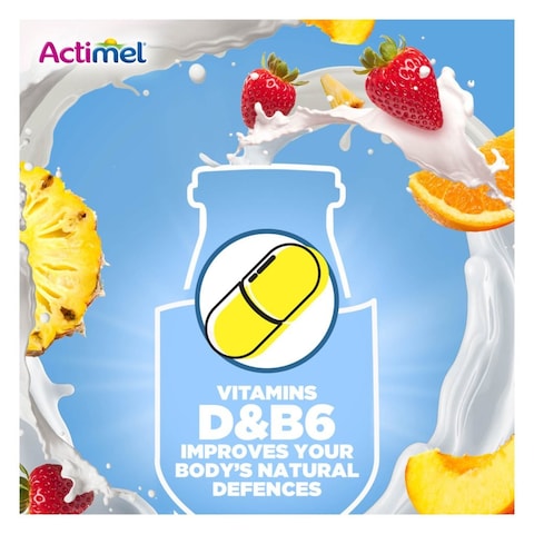 Actimel Multi-Fruit Yogurt Drink 93ml x Pack of 8