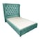 In House Lychee Velvet Bed Frame - Single - 200x100 cm - Turquoise