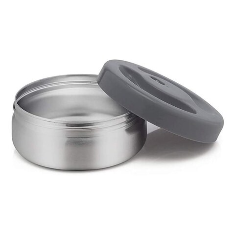 Borosil Hot-N-Fresh 3 Layer Stainless Steel Insulated Lunch Box Grey 350ml+420ml