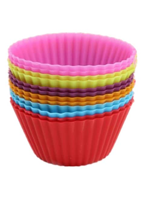 12Pcs/Pack 7Cm Silicone Soft Round Cake Muffin Chocolate Cupcake Liner Baking Cup Mold