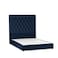 In House Madrid Velvet Bed Frame - Queen - 200x150 cm - Dark Blue