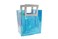 Transparent Clear Nylon Gift Bag High Quality PVC Handled Gift and Shopping Bag (Blue, 16x18x9 cm) - Pack of 12