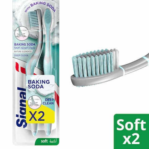 Buy Signal Baking Soda Deep Clean Toothbrush Multicolour 2 PCS in Saudi Arabia