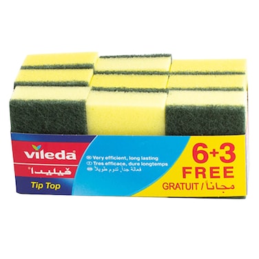 Vileda Tip Top Sponge 6 Pieces + 3 Pieces