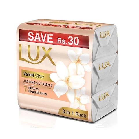 Lux Velvet Glow Jasmine &amp; Vitamin C, Glycerin Soap 3 in 1 Pack
