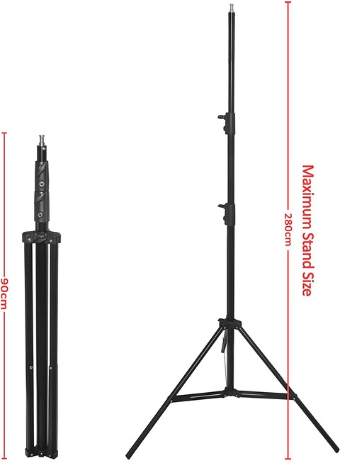 COOPIC S06 2.8 X 3.2 meters Heavy Duty Adjustable Backdrop Support System Photography Studio Video Stand with 4 Heavy Clamps and 1 Carrying Bag (S06 1 KIT)