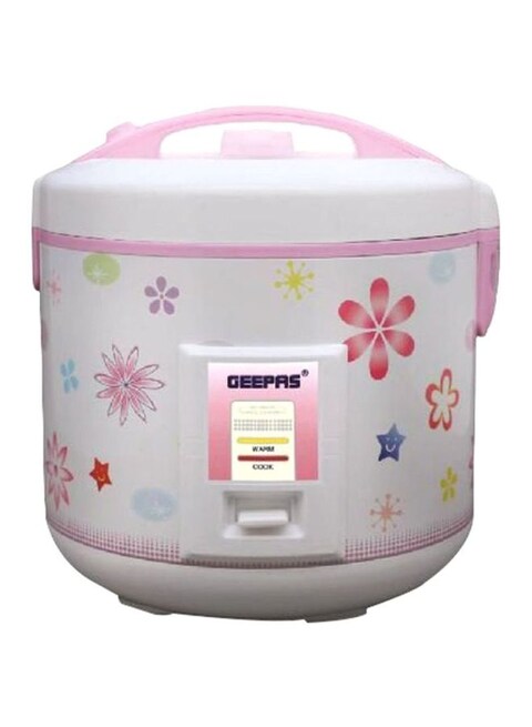 Geepas Rice Cooker 3.2L GRC4331 White/Pink