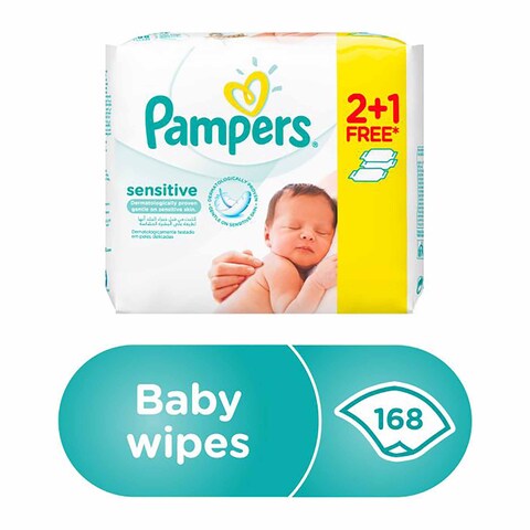 Pampers Baby Wipes, 56 Wipes - Pack of 2+1