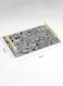 Lowha Decorative Acrylic Serving Tray With Gold Metal Handles And Group Shapes Design 20x30 cm