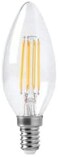 E14 LED Candle Filament Light Bulbs 4W 400Lm SES Candle Lamps Warm White Lighting Transparent Glass Lamp Shade Replace 40W Incandescent Light Bulbs, 4 Pack