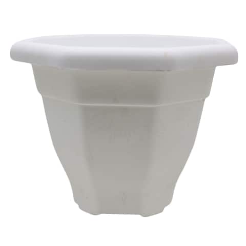 KENPOLY PLANTER NO.2 WITH DISH WHT