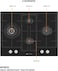 MILLEN 65 cm Built In Black Glass Gas Hob with SABAF Burners -3 Years Warranty, MGHG 6502 BL