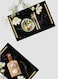 Lowha Decorative Acrylic Serving Tray With Gold Metal Handles And Dark Marble Design 20x30 cm