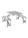 Generic - 4-Seat Outdoor Portable Picnic Table Silver